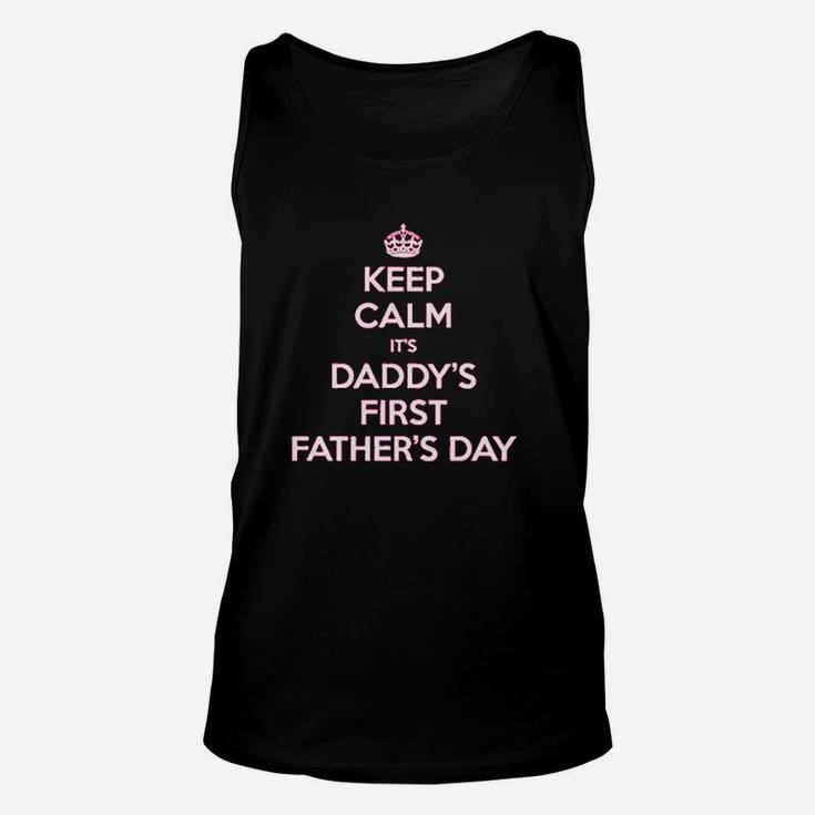 Keep Calm Daddys First Fathers Day Unisex Tank Top