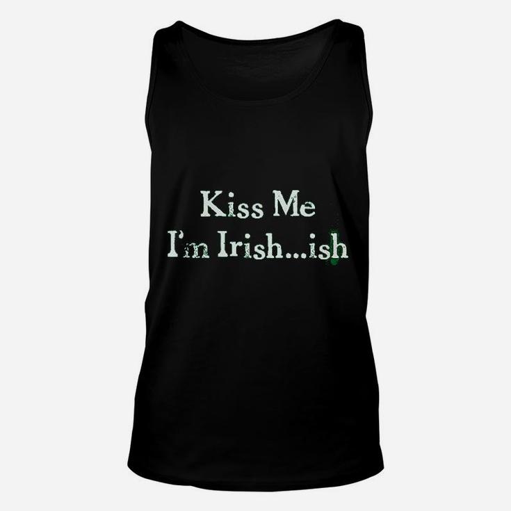 Kiss Me Im Irish Ish Funny Saint Patricks Day St Pattys Shamrock Unisex Tank Top