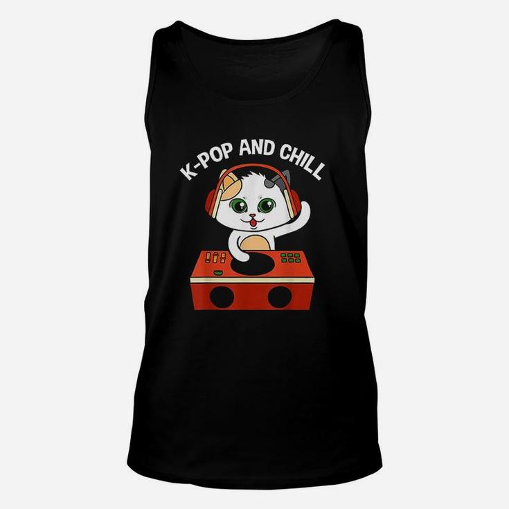 Kpop And Chill Dj Cat Party Unisex Tank Top