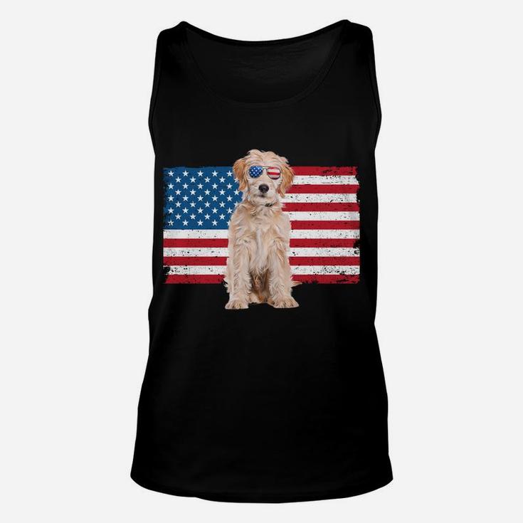 Labradoodle Dad American Flag Labradoodle Dog Lover Owner Sweatshirt Unisex Tank Top
