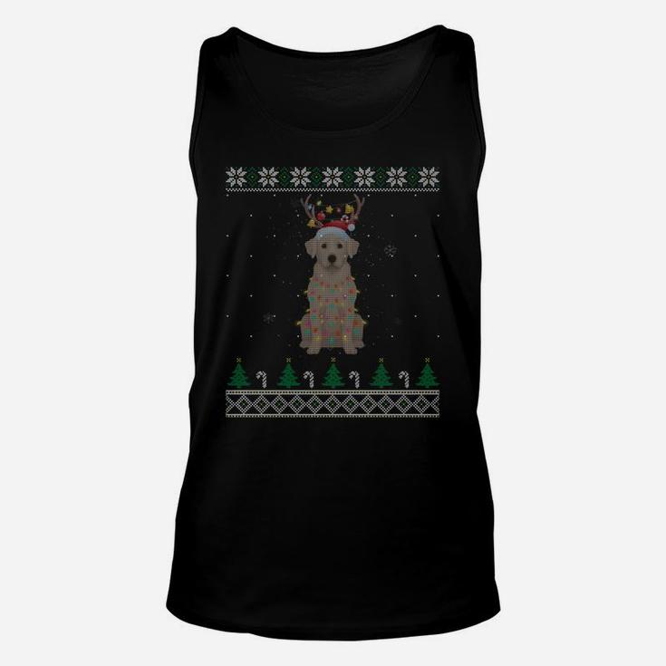 Labrador Reindeer Santa Hat Christmas Tree Xmas Light Gift Unisex Tank Top