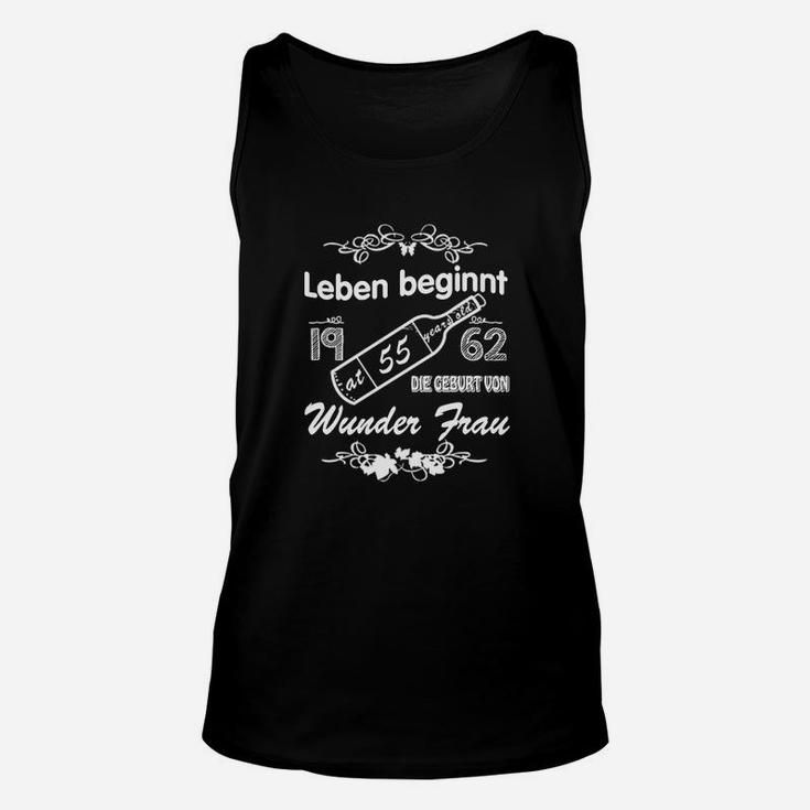 Leben beginnt mit 55 Unisex TankTop, Schwarzes Tee für Wunder Frau