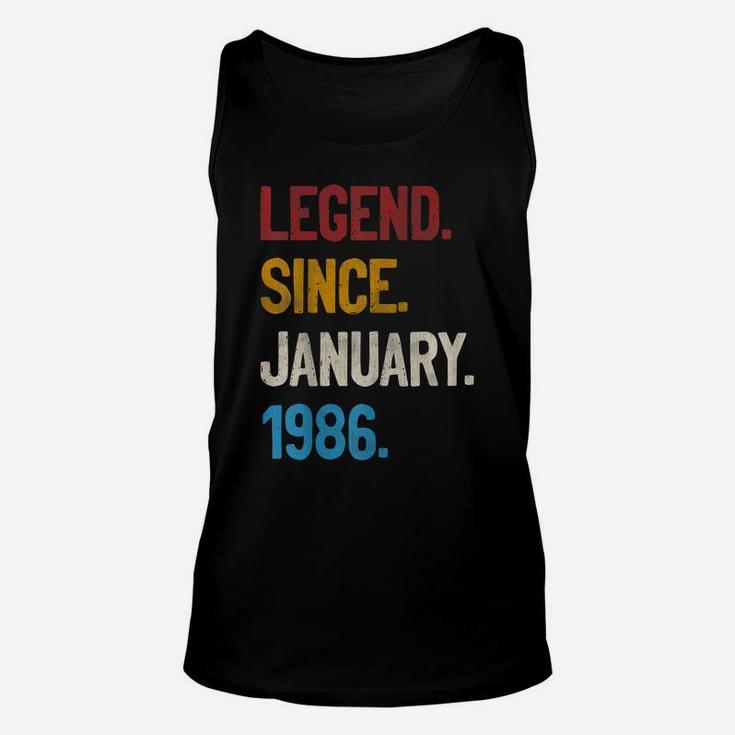 Legend Since January 1986 Tee 35Th Birthday Gifts 35 Years O Unisex Tank Top