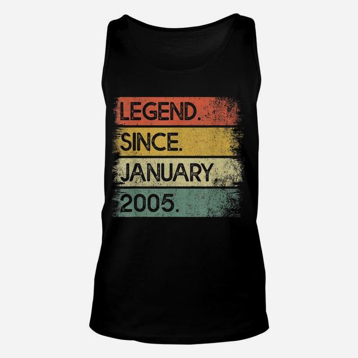 Legend Since January 2005 16Th Birthday Gifts 16 Years Old Unisex Tank Top
