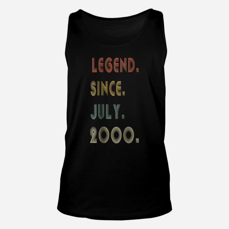 Legend Since July 2000 Shirt - Age 18Th Birthday Funny Gift Unisex Tank Top