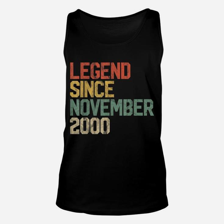 Legend Since November 2000 19Th Birthday Gift 19 Year Old Unisex Tank Top