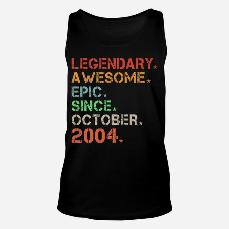 Legendary Awesome Epic Since October 2004 Retro Birthday Unisex Tank Top