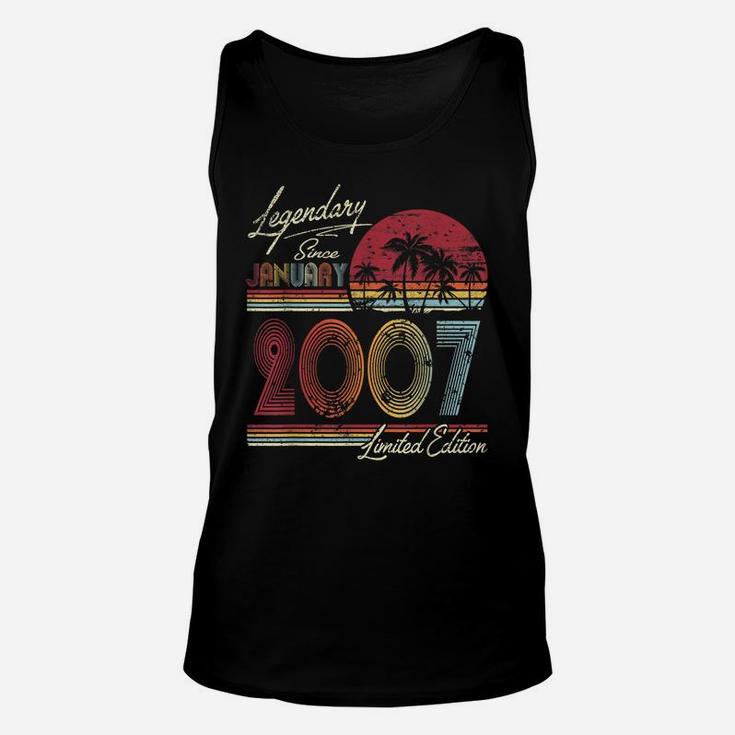 Legendary Since January 2007 13Th Birthday Gift 13 Years Old Unisex Tank Top