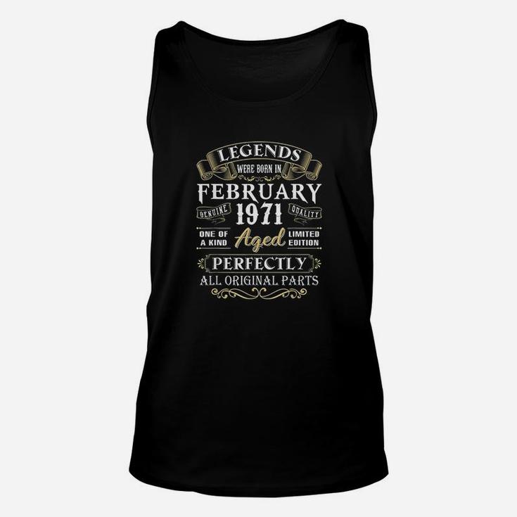 Legends Were Born In February 1971 50Th Birthday Gifts Unisex Tank Top
