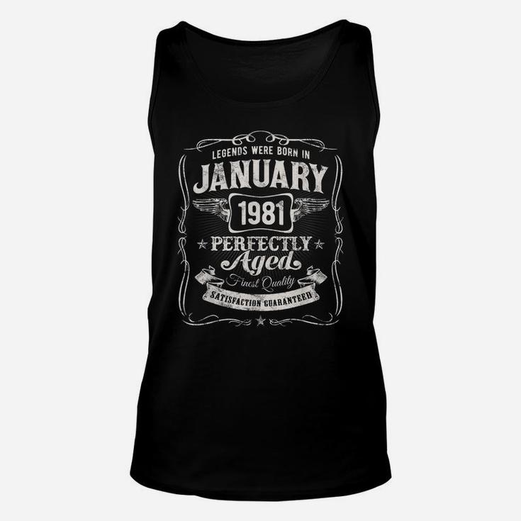 Legends Were Born In January 1981 Shirt 39Th Birthday Gift Unisex Tank Top