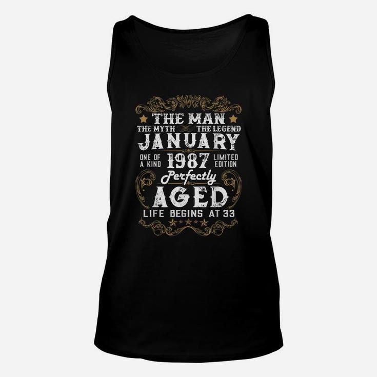 Legends Were Born In January 1987 33Rd Birthday Gift Unisex Tank Top