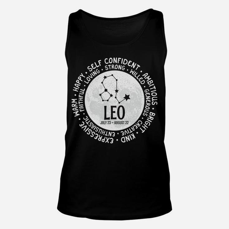 Leo Zodiac Facts Traits Horoscope Sign Astrology Sweatshirt Unisex Tank Top