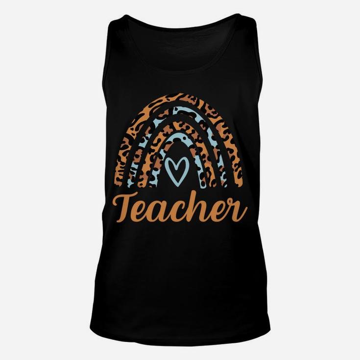 Leopard Boho Rainbow Teacher Love Women Sweatshirt Unisex Tank Top