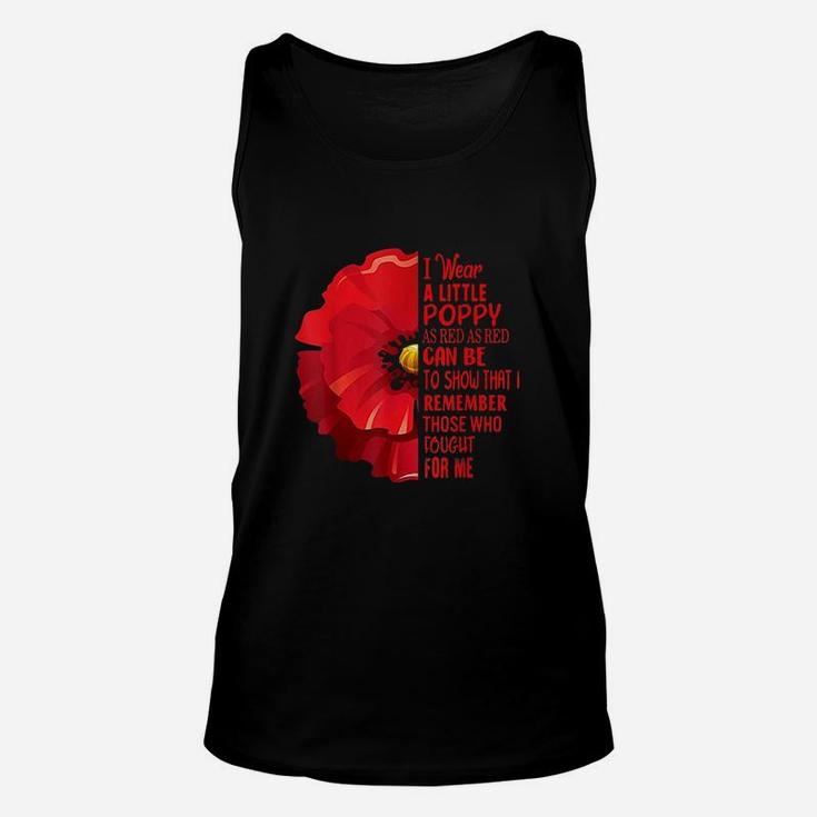 Lest We Forget Red Flower Unisex Tank Top