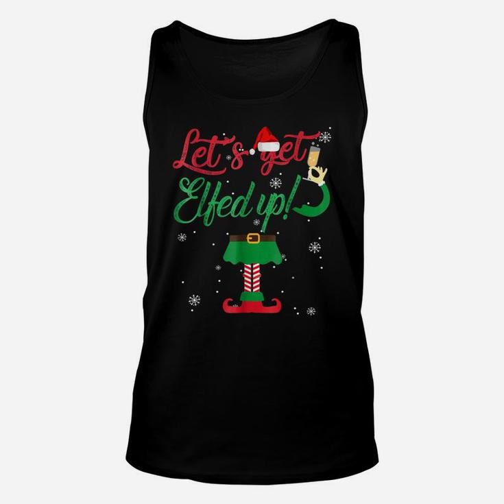 Let's Get Elfed Up Funny Drinking Christmas Gift Unisex Tank Top