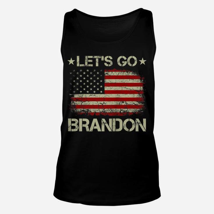 Let's Go Brandon Vintage American Flag Patriotic On Back Unisex Tank Top