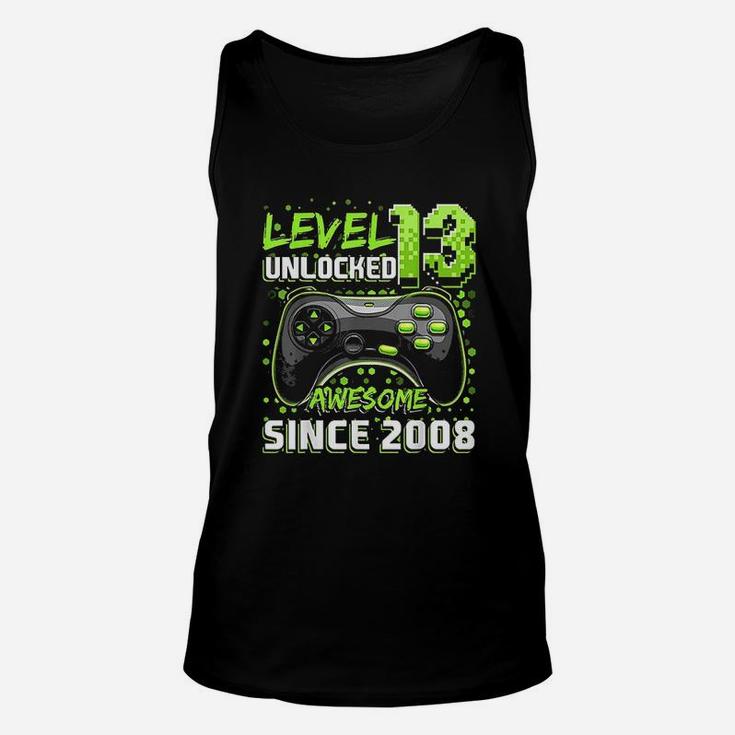 Level 13 Unlocked Awesome 2008 Video Game 13Th Birthday Unisex Tank Top