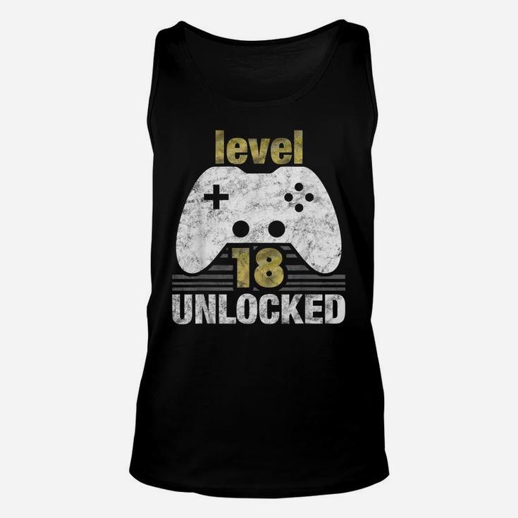 Level 18 Unlocked - 18 Year Old Gift 18Th Birthday Gamer Unisex Tank Top
