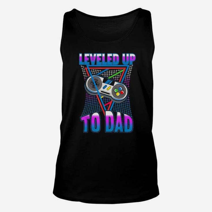 Leveled Up To Dad Gender Reveal Unisex Tank Top