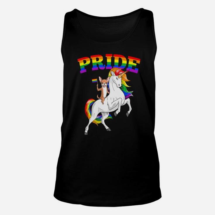 Lgbt Chihuahua Dog Unicorn Gay Pride Rainbow Lgbtq Unisex Tank Top