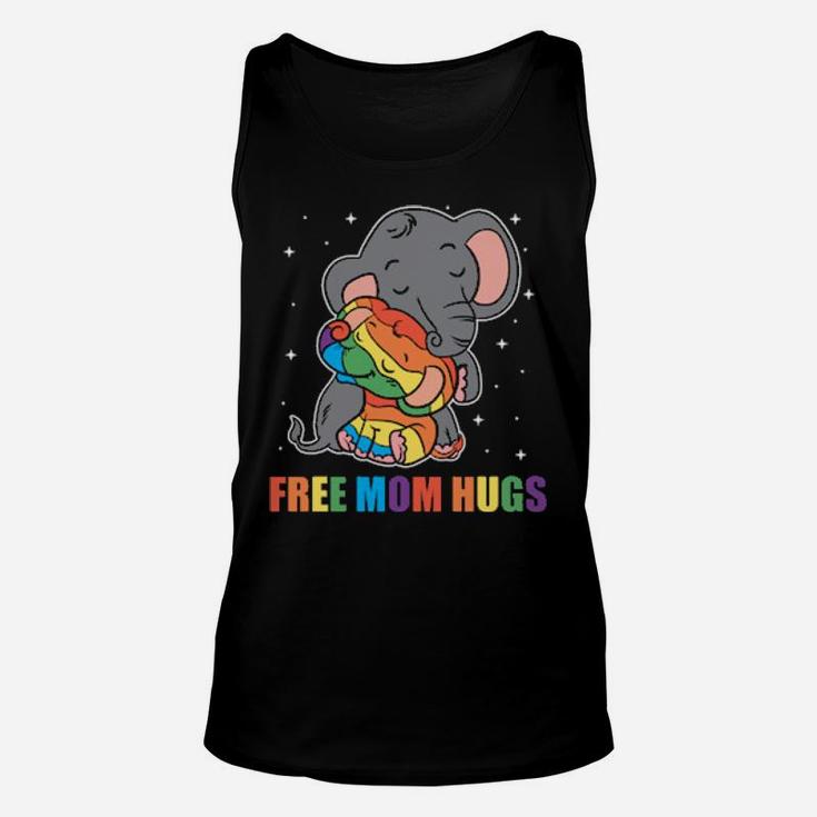 Lgbt Funny Rainbow Elephant Hugs Lesbian Gay Pride Unisex Tank Top
