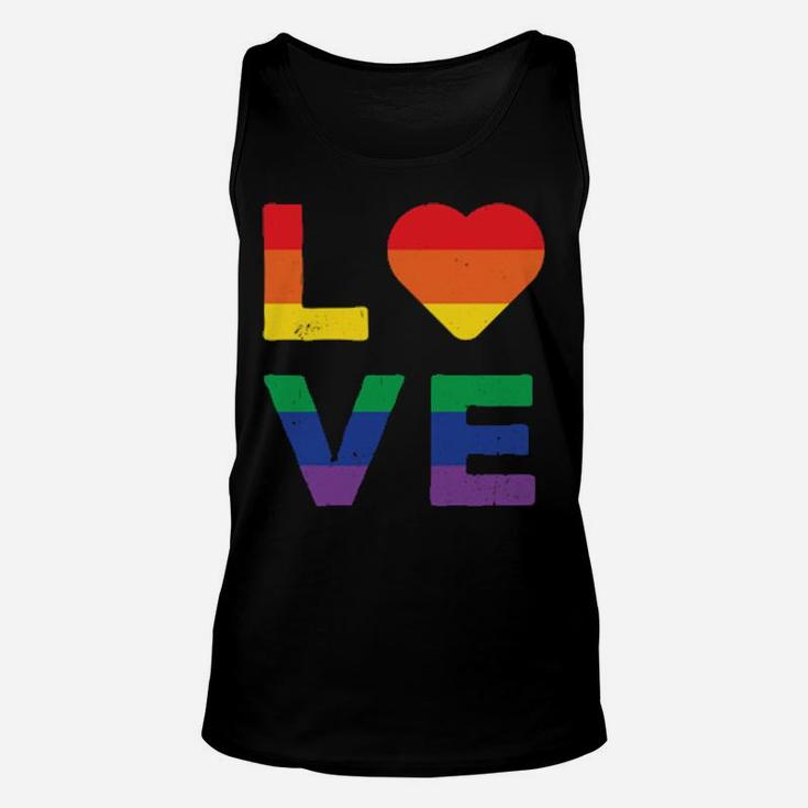Lgbt Love Rainbow Heart Gay Lesbian Equality Gift Unisex Tank Top
