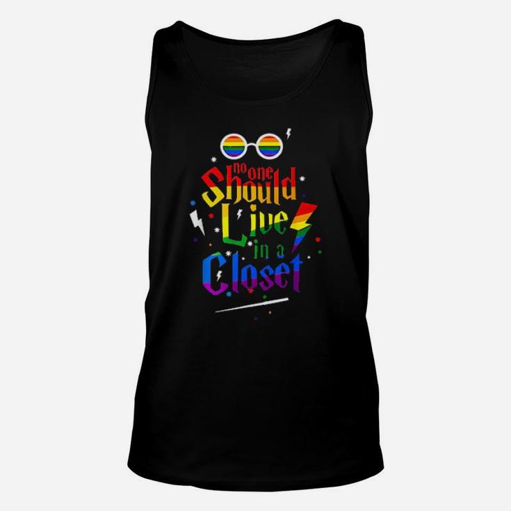 Lgbt No One Should Live In A Closet Unisex Tank Top
