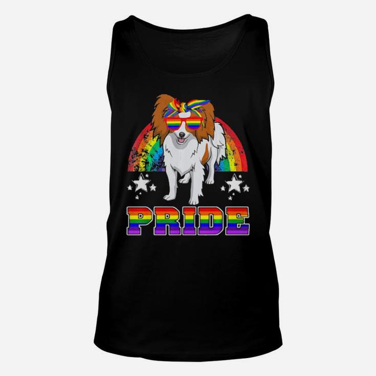 Lgbt Papillon Dog Gay Pride Rainbow Unisex Tank Top