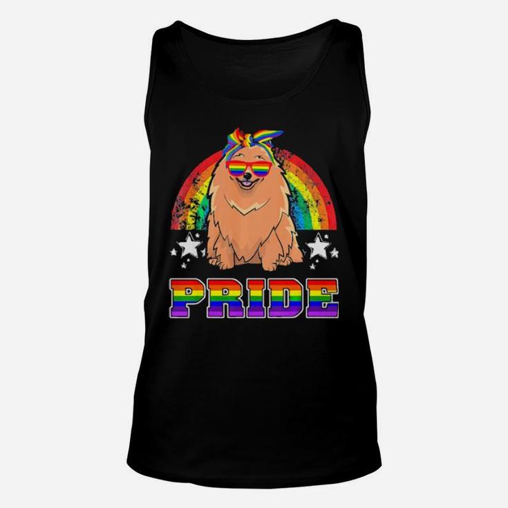 Lgbt Pomeranian Dog Gay Pride Rainbow Unisex Tank Top