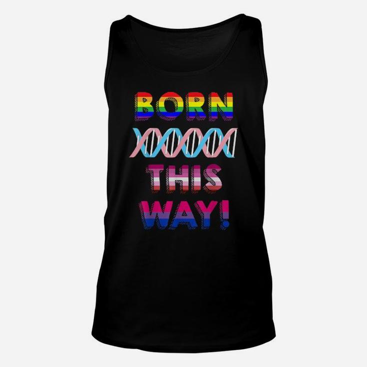 Lgbt Pride Born This Way Colorful Lettering Unisex Tank Top