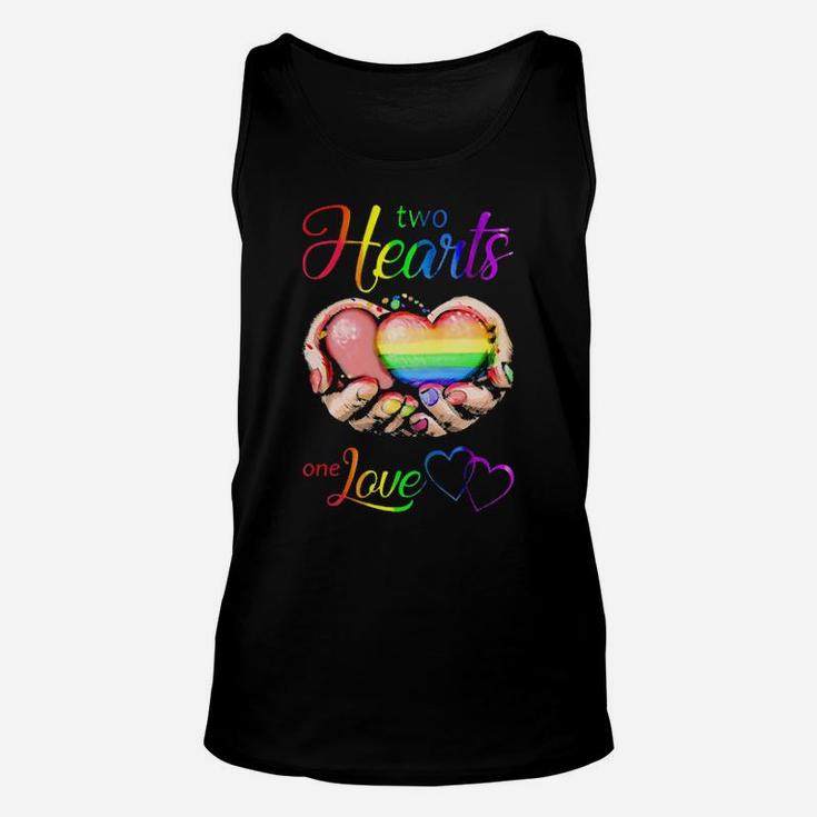 Lgbt Two Hearts One Love Unisex Tank Top