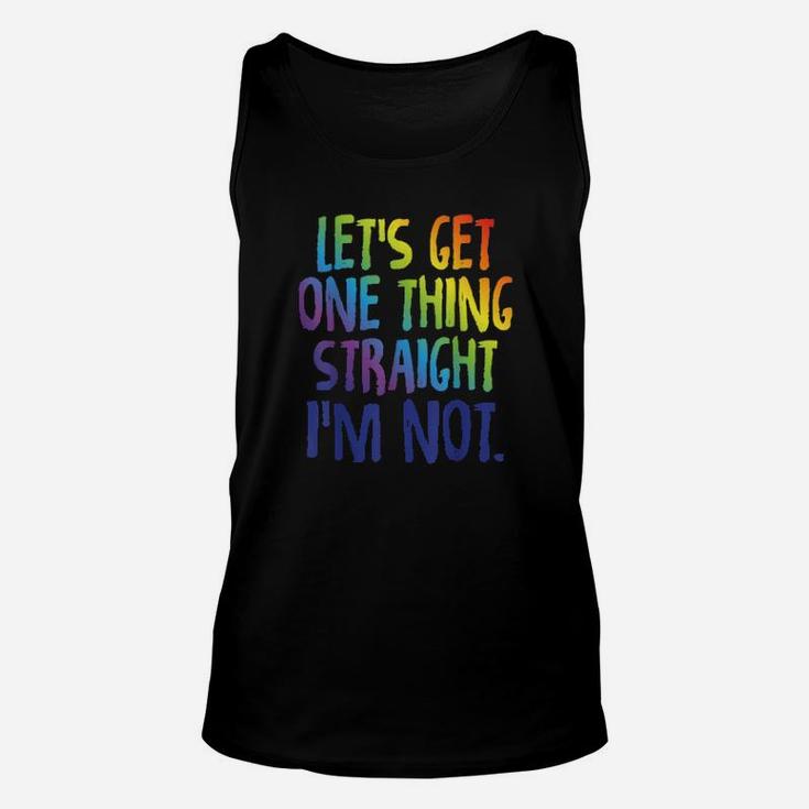 Lgbtq Rainbow Pride  Not Straights Gay Lesbian Unisex Tank Top