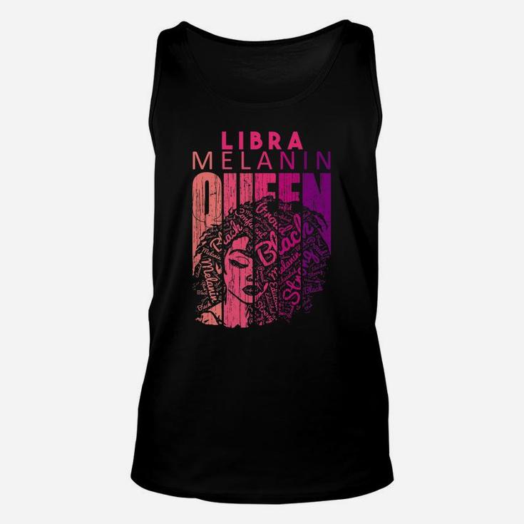 Libra Melanin Queen Strong Black Woman Zodiac Star Signs Unisex Tank Top