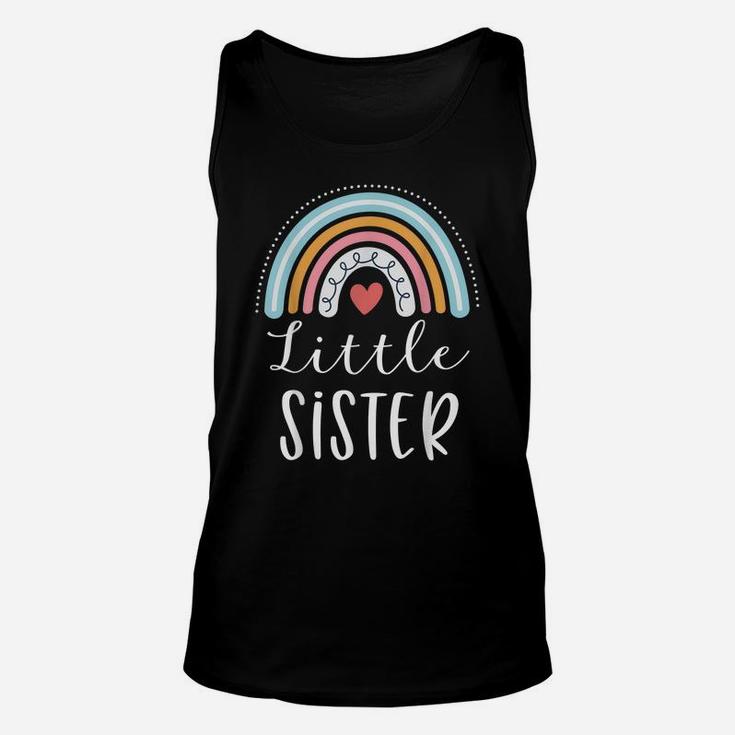 Little Sister Gifts Sibling Family Rainbow Graphic Unisex Tank Top