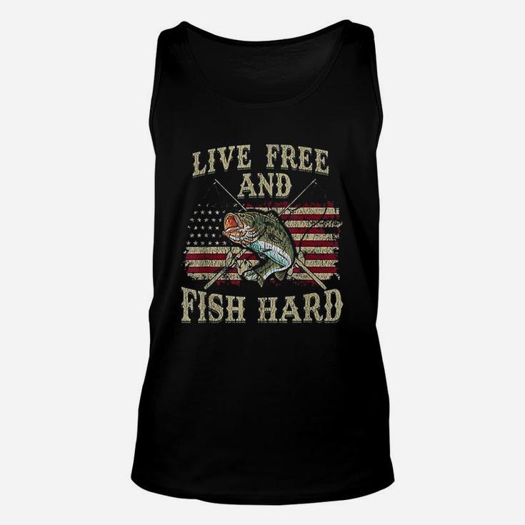 Live Free And Fish Hard Unisex Tank Top