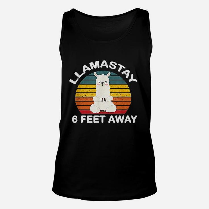 Llamastay 6 Feet Away Unisex Tank Top