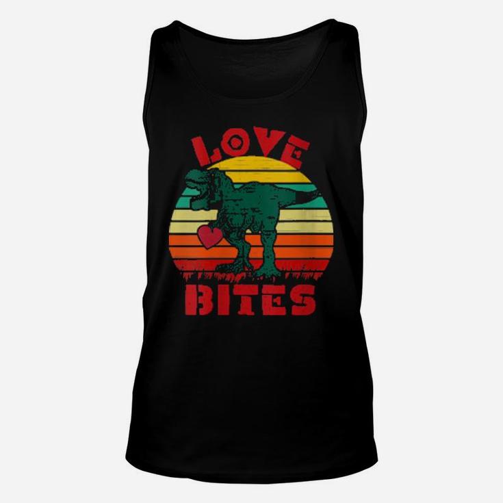 Love Bites Dinosaur Trex Valentines Day Unisex Tank Top