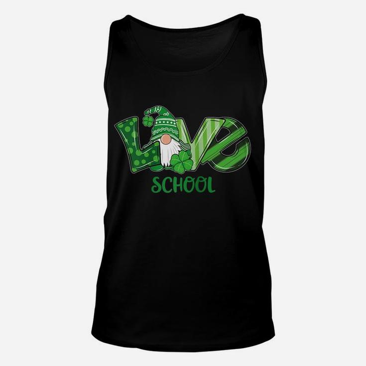 Love Gnome School St Patricks Day Teacher Or Student Raglan Baseball Tee Unisex Tank Top