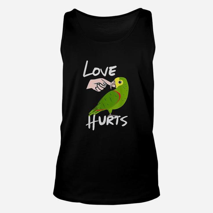 Love Hurts Yellow Head Parrot Unisex Tank Top