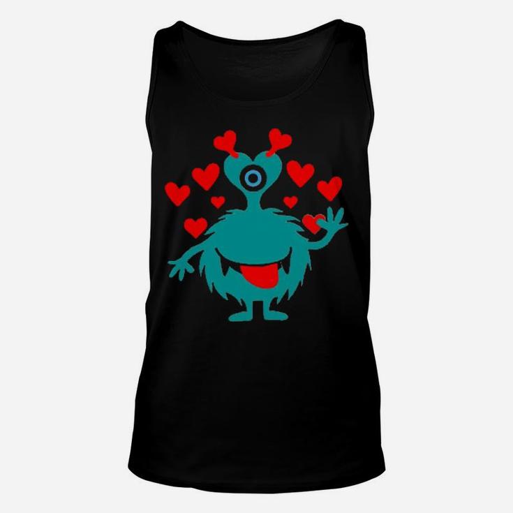 Love Monster Valentine Unisex Tank Top