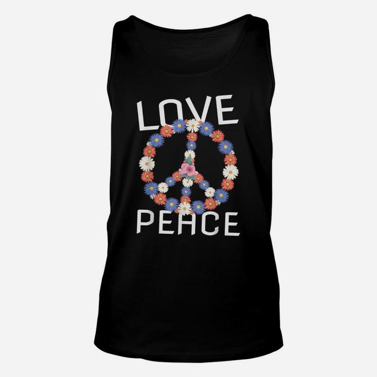 Love Peace Freedom Flower 60S 70S Peace Sign Tee Shirt Unisex Tank Top