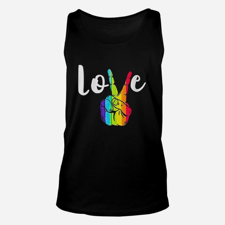 Love Peace Sign Rainbow Lgbt Lesbian Gay Pride Unisex Tank Top