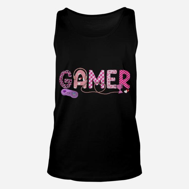 Love Pink Gamer Happy Valentine Day Awesome Funny Unisex Tank Top
