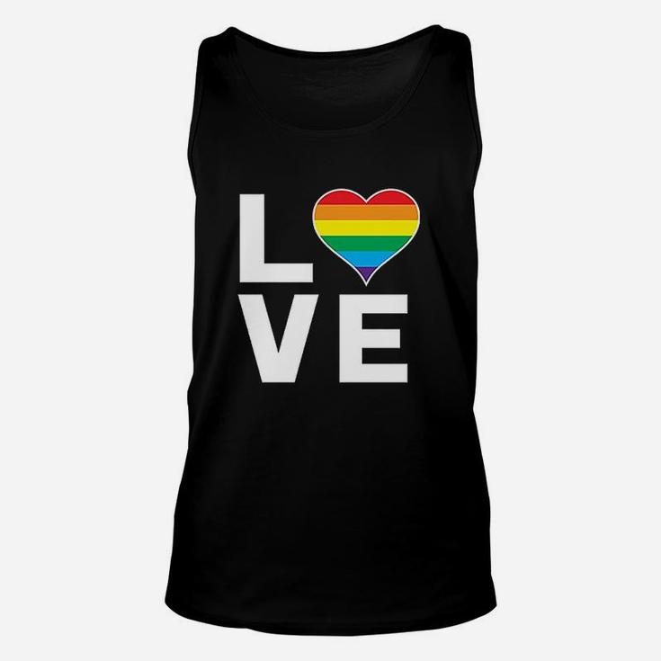 Love Rainbow Heart Unisex Tank Top