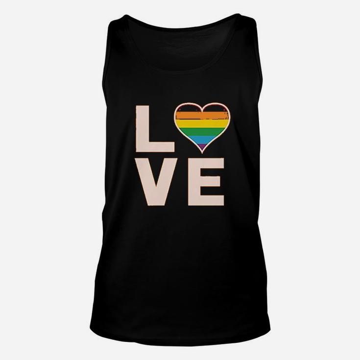 Love Rainbow Heart Unisex Tank Top