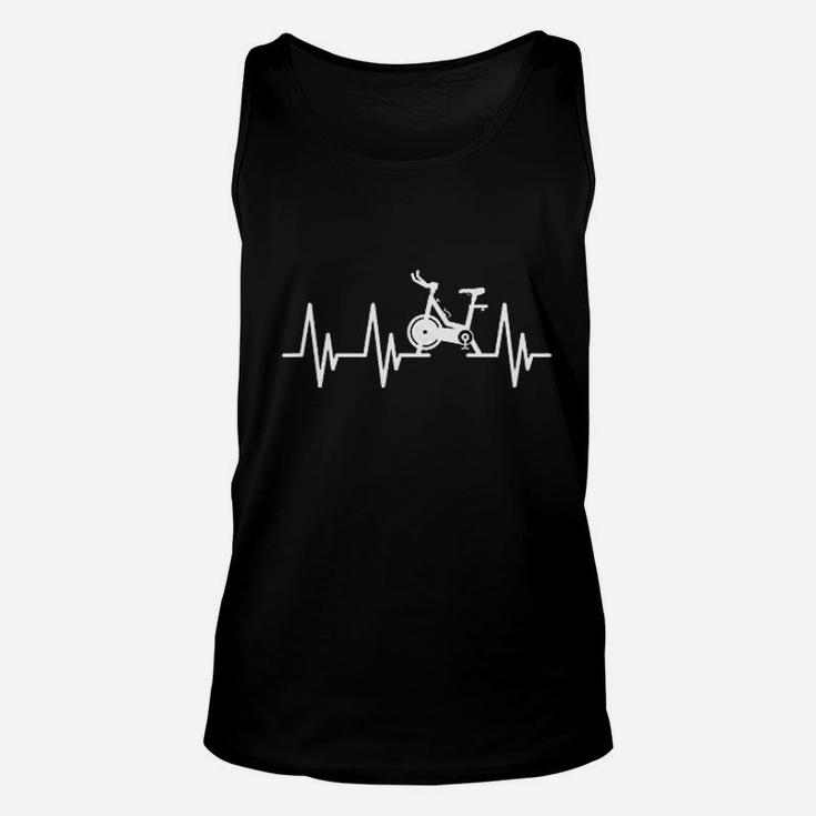Love Spin Heartbeat Funny Gym Workout Fitness Spinning Class Unisex Tank Top