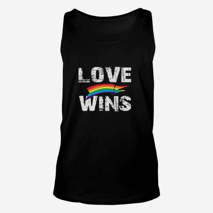 Love Wins  Rainbow Heart Unisex Tank Top