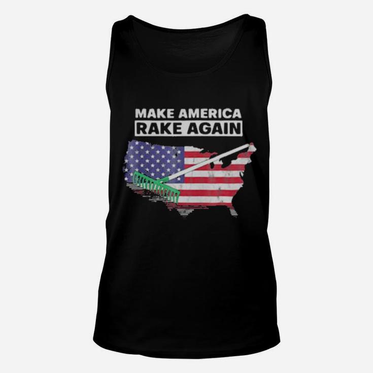 Make America Rake Again American Flag Maps Unisex Tank Top