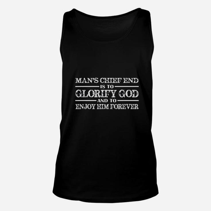 Mans Chief End Is To Glorify God Christian Unisex Tank Top