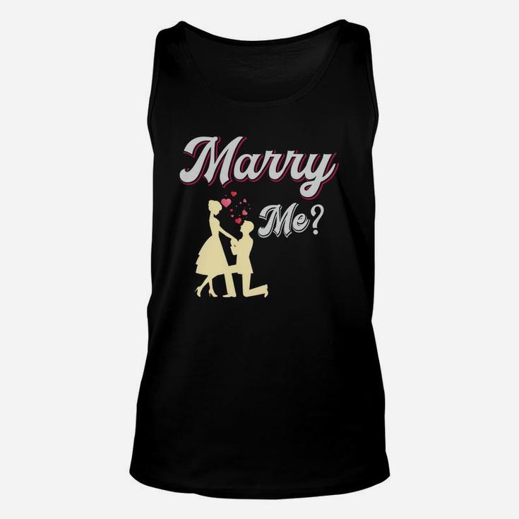 Marry Me Valentine Day Gift Romantic Engagement Happy Valentines Day Unisex Tank Top